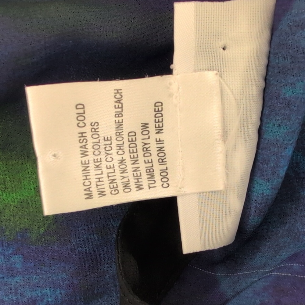 Serengeti sheer, long sleeved, multi color dress. Size XL. - Picture 9 of 9